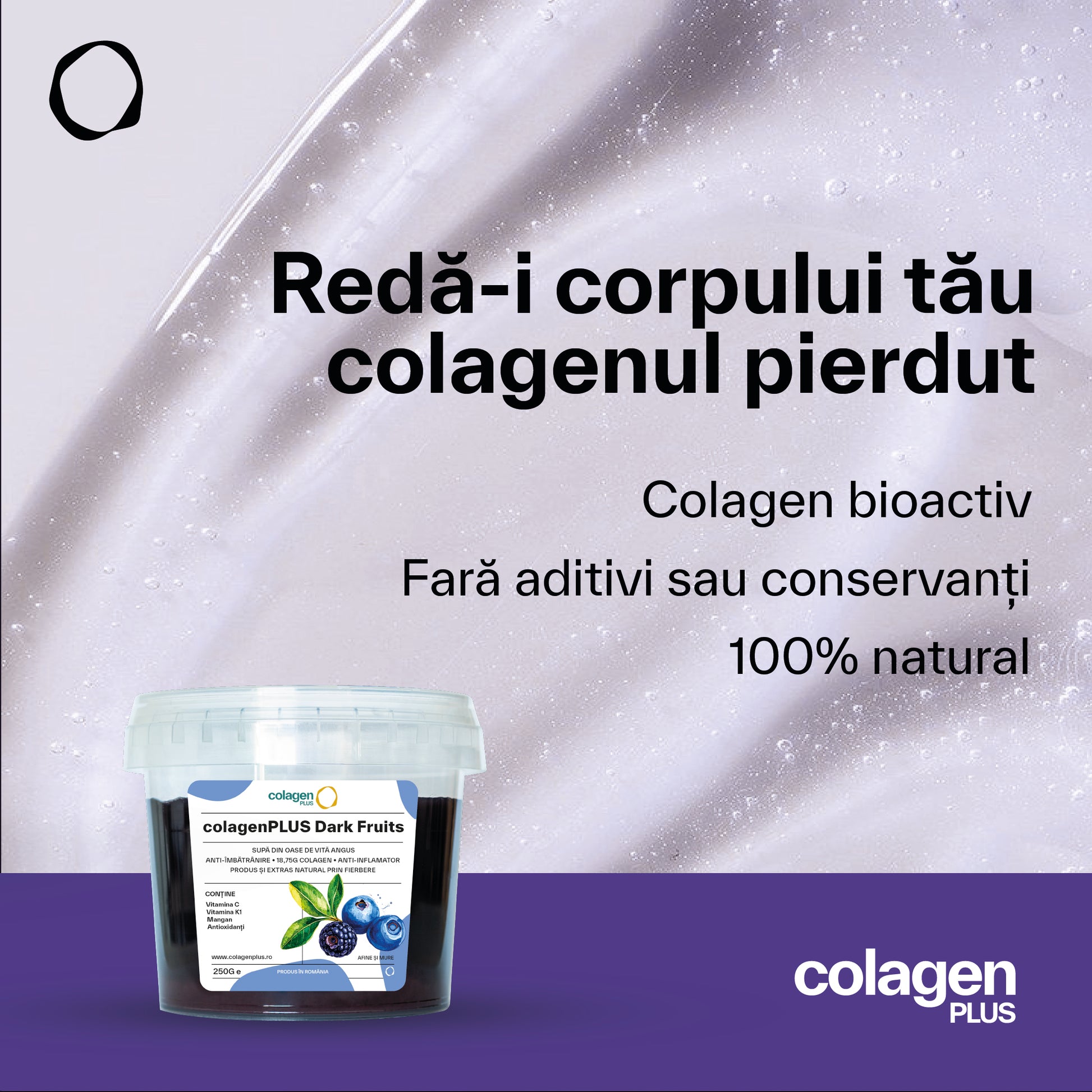 Colagen Bioactiv 100% Natural, 18.750mg, Fără Aditivi, cu Afine și Mure de Pădure din Supǎ de Oase Angus pentru Articulații & Ten · colagenPLUS  colagenPLUS.