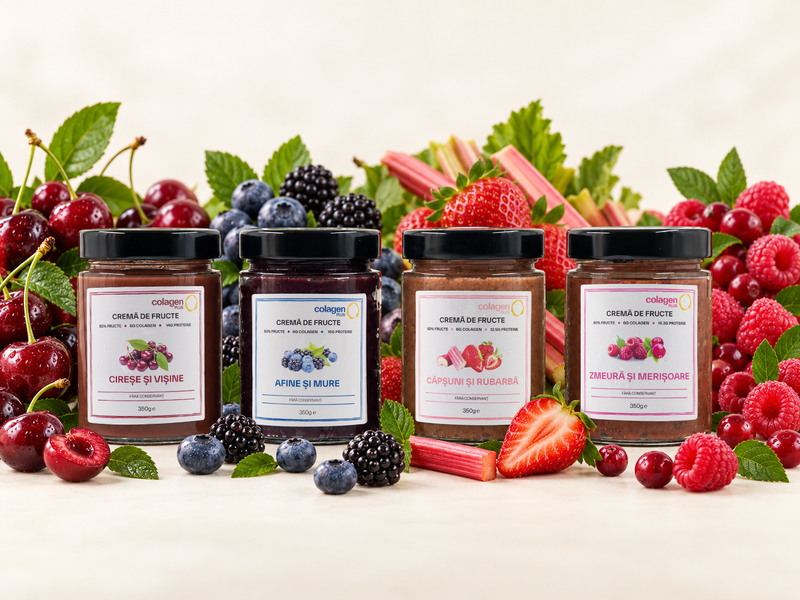 Cremă de fructe cu colagen · pachet Descoperă, 4 × 350 g