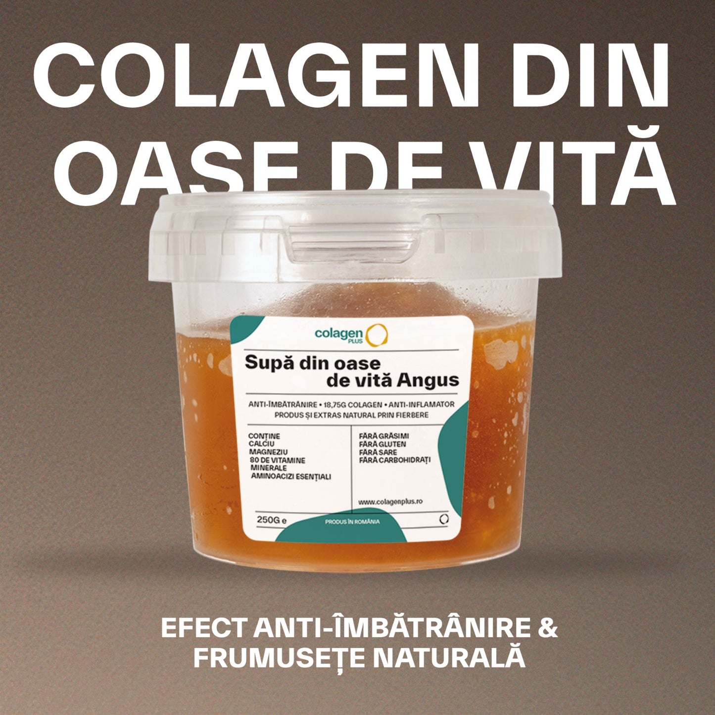 Colagen Bioactiv 100% Natural, 18.750mg, Fără Aditivi, Obținut din Supǎ de Oase Angus pentru Articulații & Ten · colagenPLUS colagenPLUS.