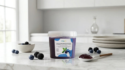 Cutie de supă de oase ColagenPlus Dark Fruits pentru combaterea simptomelor Keto Flu