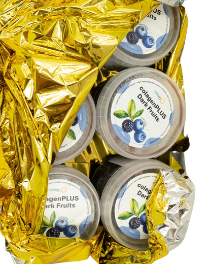 ColagenPlus – colagen 100% natural din oase de vită, ambalat în cutie termo premium pentru protecția produsului și păstrarea calității.