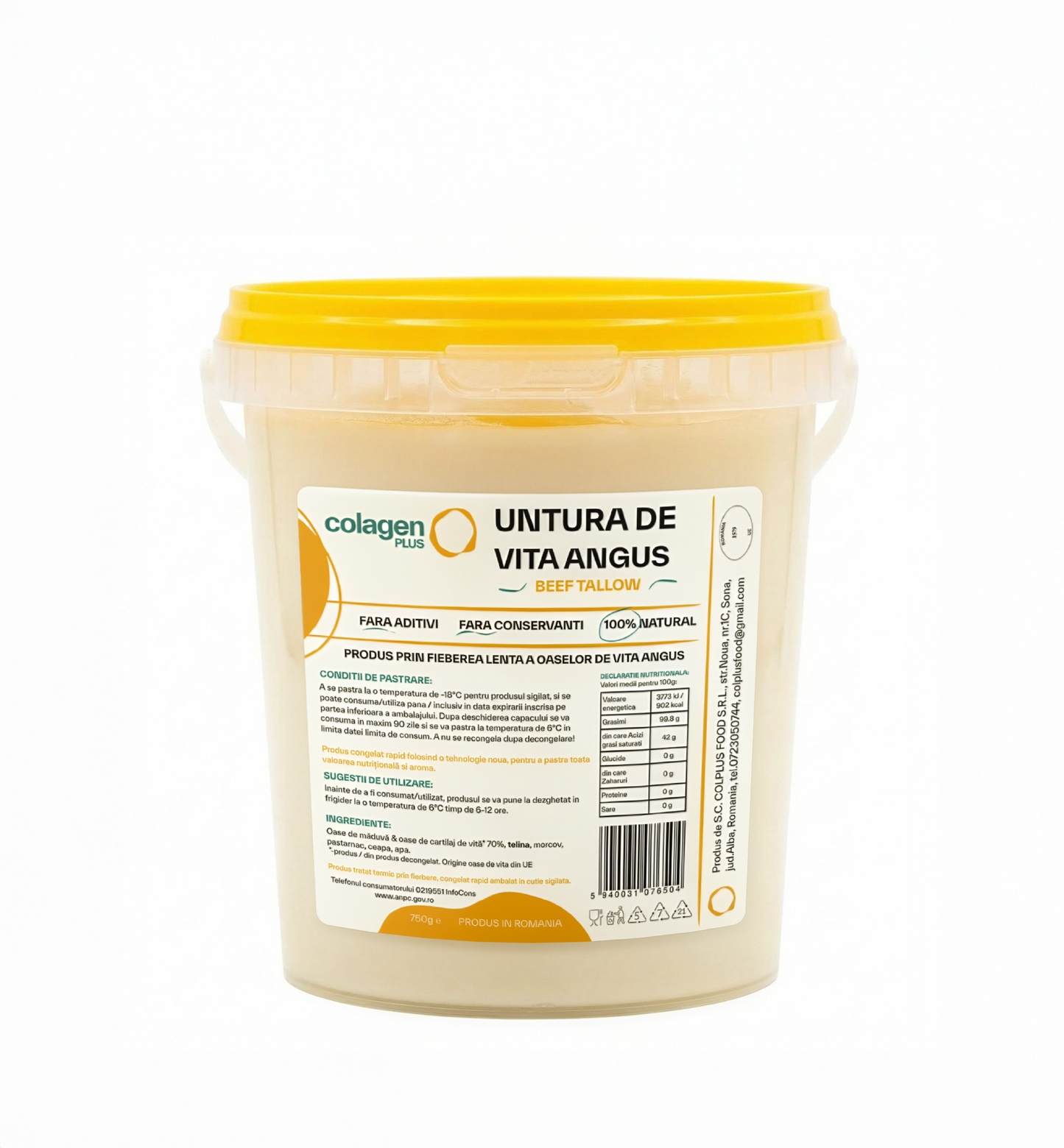 Untură Premium de Vită Angus (Grass Fed) 100% Naturală - 1.5kg