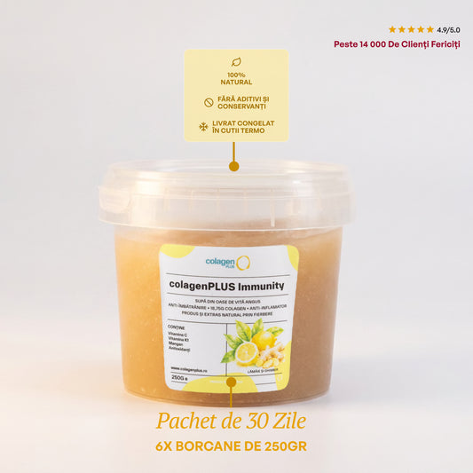 ColagenPlus Lămâie și Ghimbir — pachet 30 de zile, 6 borcane