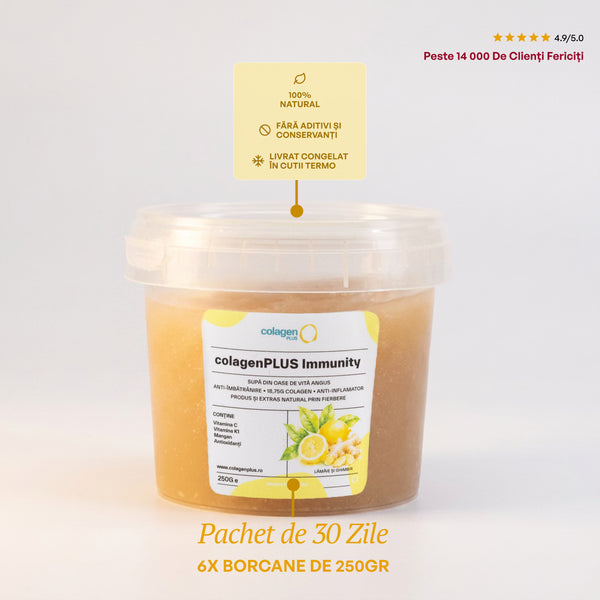 ColagenPlus Lămâie și Ghimbir — pachet 30 de zile, 6 borcane