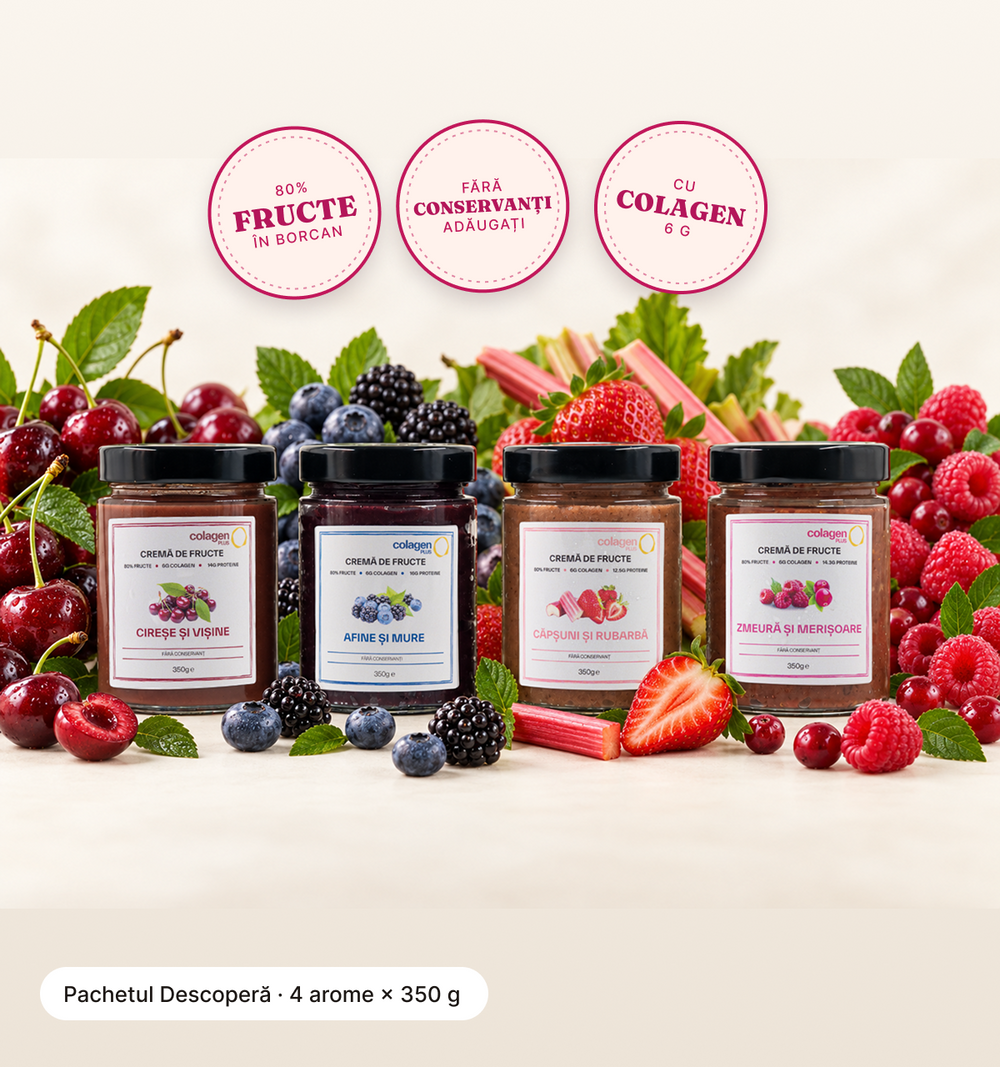 Cremă de fructe cu colagen · pachet Descoperă, 4 × 350 g