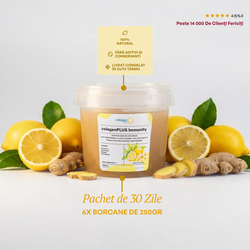 ColagenPlus Lămâie și Ghimbir — pachet 30 de zile, 6 borcane