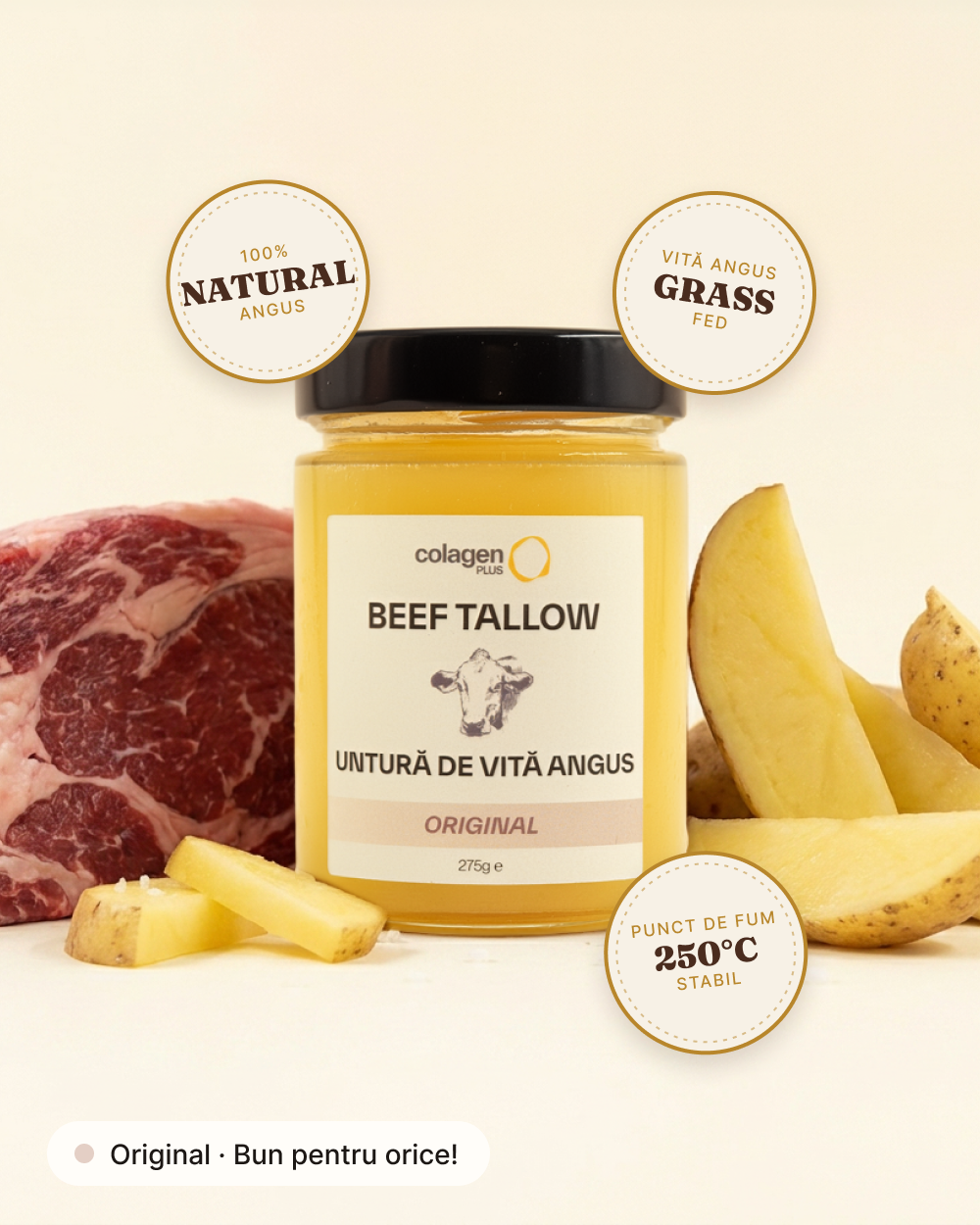 Untură de vită Angus Original, borcan 275 g